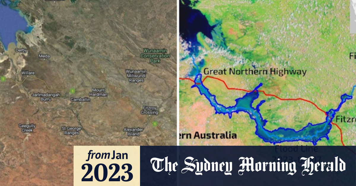 WA floods Kimberley floods extent revealed by space satellite images